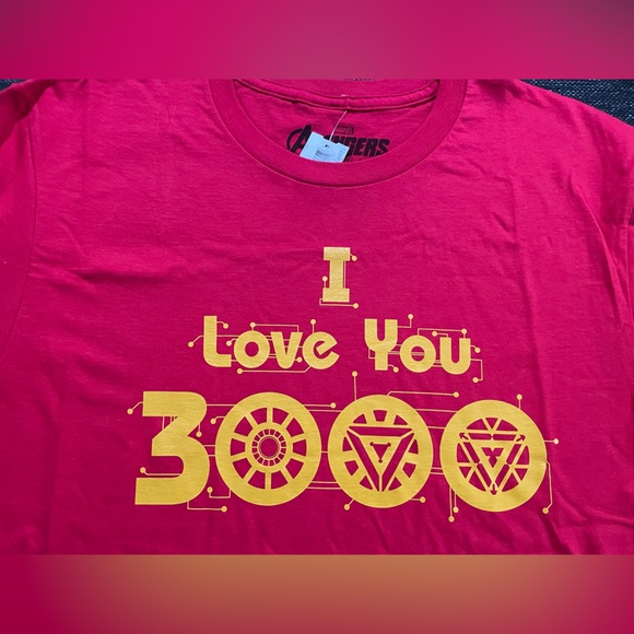 Marvel Iron Man I love you 3000 Shirt - Picture 2 of 3